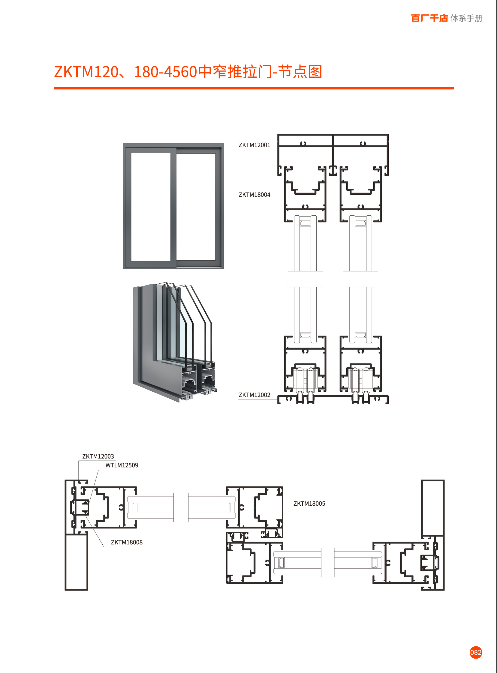 Zktm120-180-4560 medium narrow sliding door